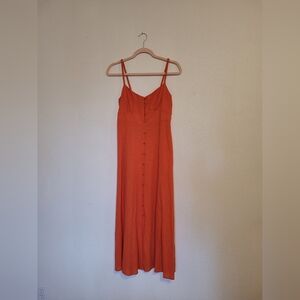 Monteau M orange Linen Dress
